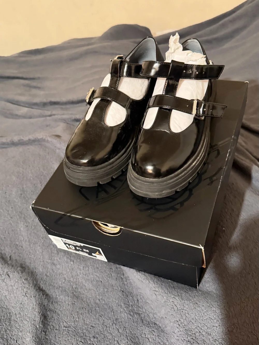 Nina Black Patent Double-Strap Mary Jane Shoes for Kids